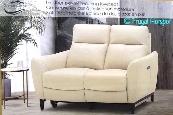 Gilman Creek Crosslin Leather Power Loveseat | Costco