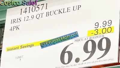 Iris Buckle Up 12 Quart Storage Set 4 pk | Costco Sale Price | Item 1410571