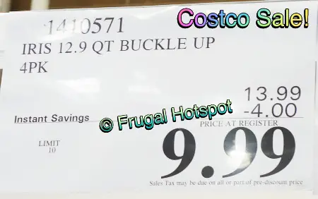 Iris Buckle Up 12.9 Quart Storage | Costco Sale Price