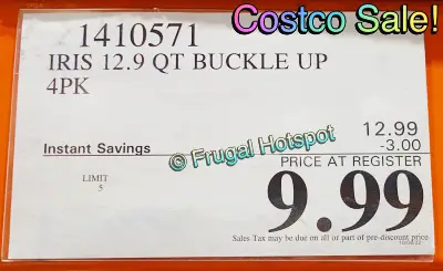 Iris Buckle Up 12.9 Quart Storage Set 4pc | Costco Sale Price