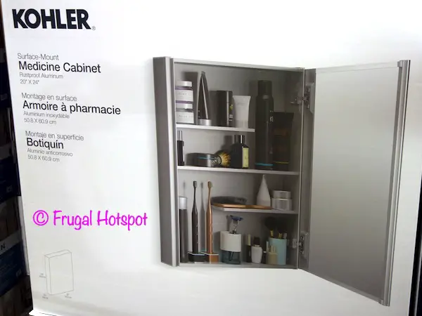 Kohler Mirrored Medicine Cabinet open | Costco