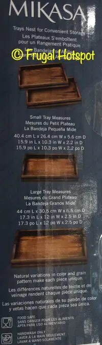 Mikasa Wood Trays 2-Pack dimensions | Costco