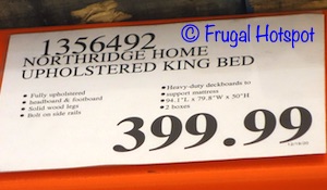 Northridge Home Cecelia Upholstered Bed King | Costco Price