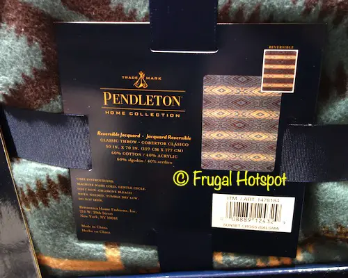 Pendleton Reversible Jacquard Throw care instructions | Costco