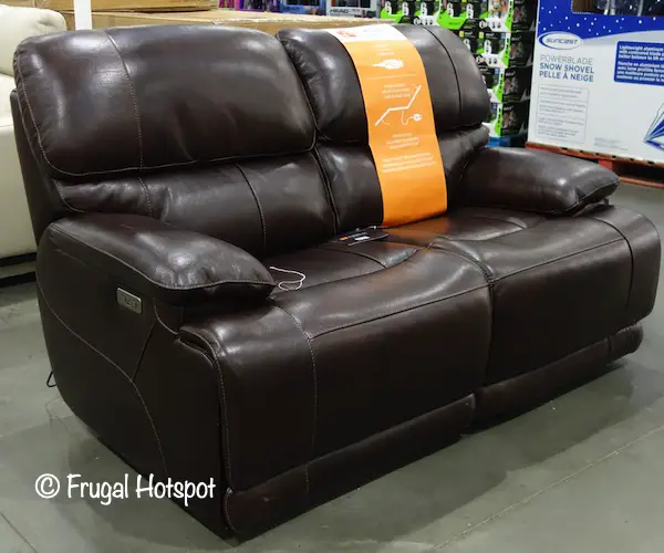 Simon Li Aleena Leather Power Reclining Loveseat | Costco Display