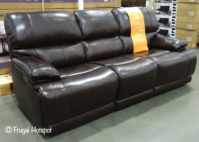 Simon Li Aleena Leather Power Reclining Sofa | Costco Display