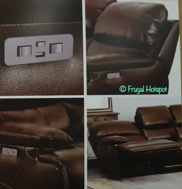 Aleena Leather Power Sofa And Loveseat, Aleena Leather Power Reclining Sofa With Headrest Costco