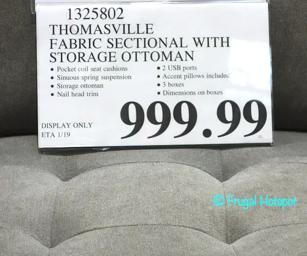 Thomasville Selena Sectional and Ottoman | Costco Price