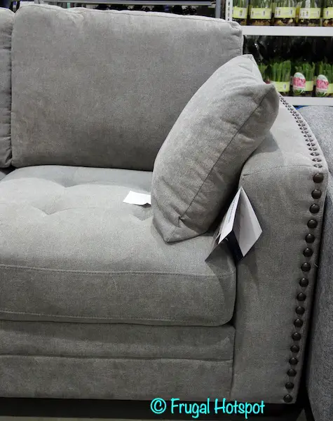 Thomasville Selena Sectional and Ottoman nailhead trim | Costco