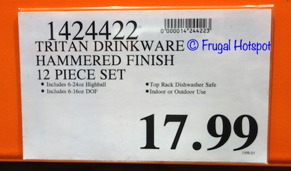 Tritan Drinkware Hammered Finish Set | Costco price