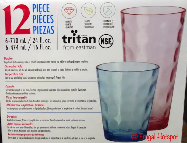 Tritan Drinkware Hammered Finish Set Details | Costco