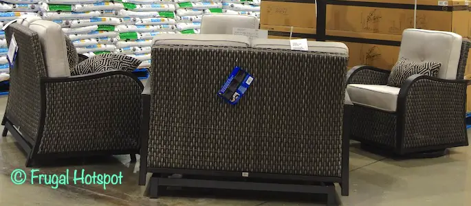 Agio Park Falls 5-Piece Woven Seating Set with Fire Table | Costco 1902357