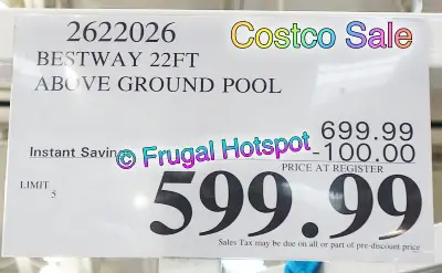 Bestway 22ft Above Ground pool | Costco Sale Price