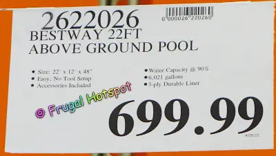 Bestway Above Ground Pool 22' x 12' | Costco Price