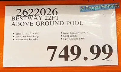 Bestway Platinum Series Power Steel 22 x 12 Above Ground Pool | Costco Price