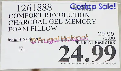 Charcoal Pillow by Comfort Revolution | Costco Sale Price