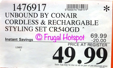Conair Unbound Cordless Auto Curler and Flat Iron | Costco Sale Price