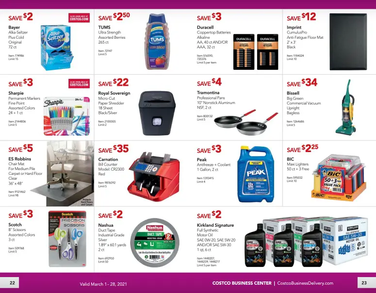 Costco Coupon Book Business Center MARCH 2021 Page 22 page 23