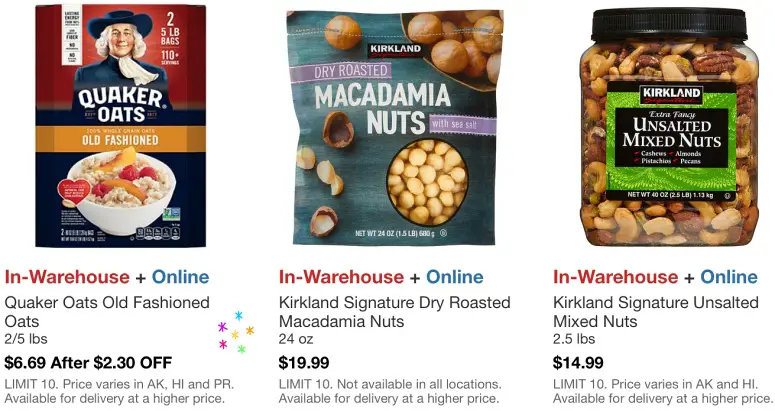 Costco Hot Buys March 2021 | Quaker Old Fashioned Oats, Kirkland Signature Macadamia Nuts, Kirkland Signature Mixed Nuts