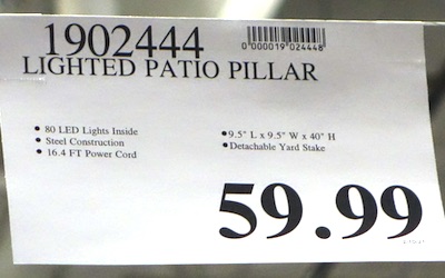 Inside Outside Garden Lighted Patio Pillar | Costco Price