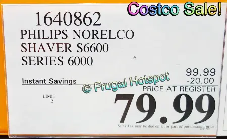 Philips Norelco Shaver 6600 | Costco Sale Price