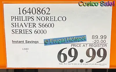 Philips Norelco Shaver S6600 | Costco Sale Price | Item 1640862