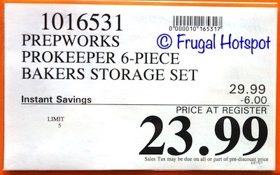 Progressive Prepworks ProKeepers 6-Piece Bakers Storage | Costco Sale Price