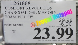 Sale Price Costco Comfort Revolution Charcoal Gel Memory Foam Pillow