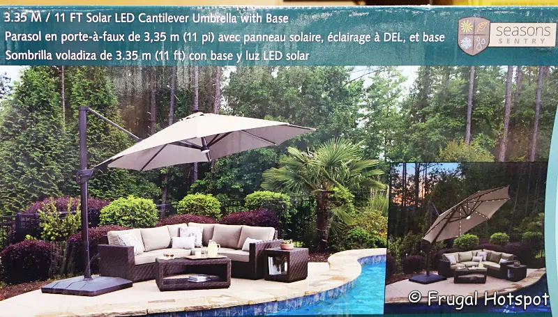 Seasons Sentry 11' Round Solar LED Cantilever Umbrella | Costco 2022