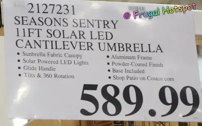 Seasons Sentry 11' Round Solar LED Cantilever Umbrella | Costco Price 2022