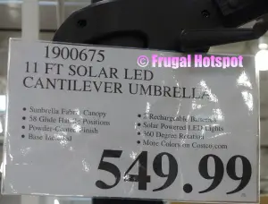 Seasons Sentry 11' Round Solar LED Cantilever Umbrella | Costco Price