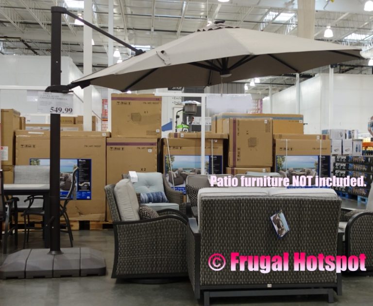 11' Solar LED Cantilever Umbrella at Costco! Frugal Hotspot