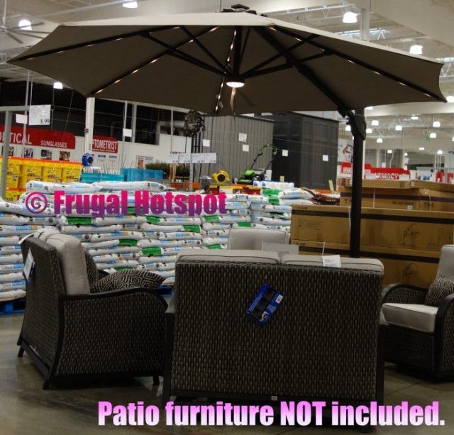 11' Solar LED Cantilever Umbrella at Costco! Frugal Hotspot