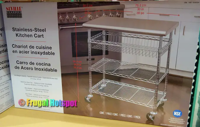 Seville Classics Stainless Steel Kitchen Cart | Costco