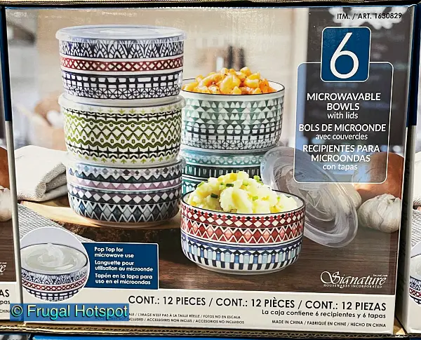 Signature 6-Piece Stoneware Bowl Set with Vented Lids