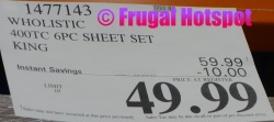 Wholistic King Sheet Set | Costco Sale Price