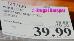 Wholistic Queen Sheet Set | Costco Sale Price