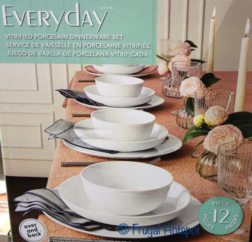 overandback Everyday Porcelain 12-Piece Dinnerware Set | Costco