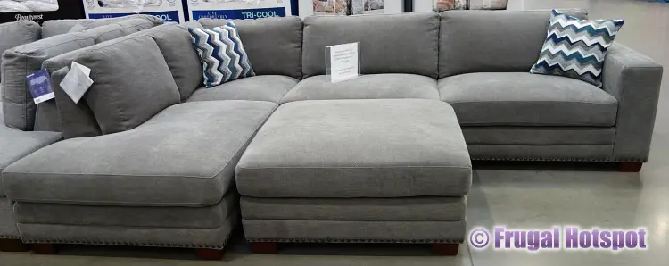 Costco Penelope Fabric Sectional with Ottoman front view