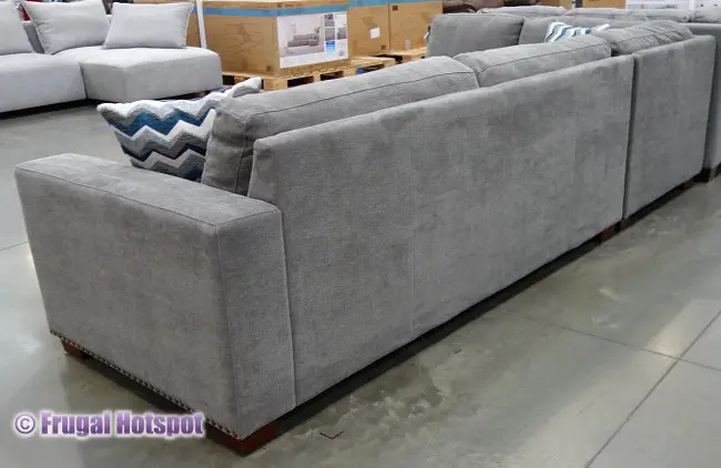 Costco Penelope Fabric Sectional with Ottoman rear view