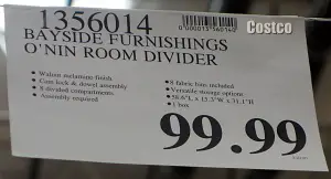 Costco Price Bayside Furnishings Room Divider