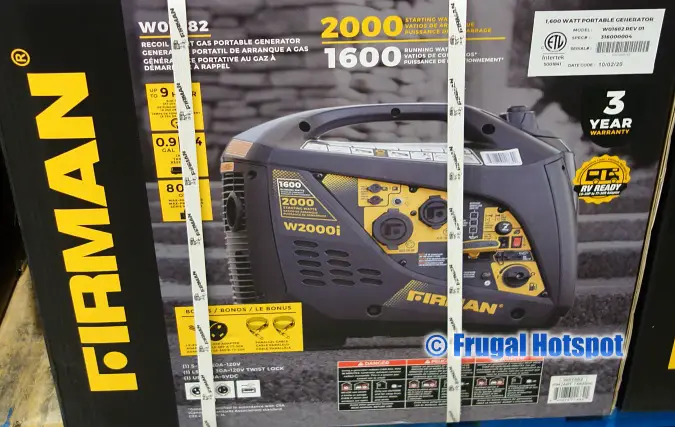 Firman Inverter Generator 2000:1600W | Costco