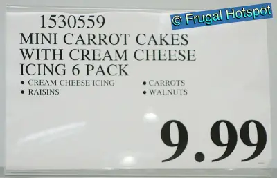 Kirkland Signature Mini Carrot Cakes with Cream Cheese Frosting | Costco Price | Item 1530559