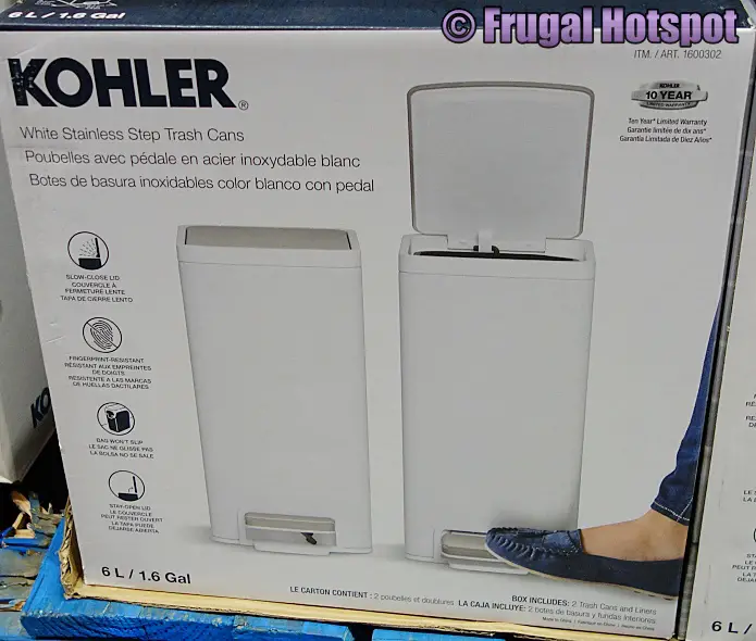 Kohler White Stainless Trash Cans - Costco Sale! | Frugal Hotspot
