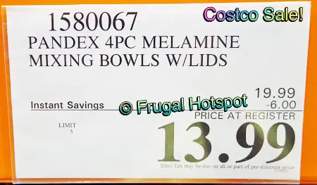 Pandex Melamine Mixing Bowls 4 pc | Costco Sale Price