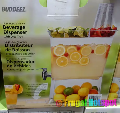 Side view Buddeez 3-Gallon Party Top Beverage Dispenser | Costco
