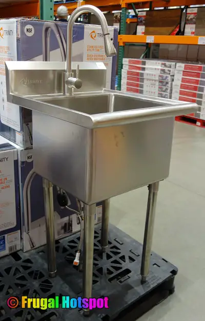Trinity Stainless Steel Utility Sink with Pull-Out Faucet Costco Display