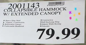Z Company Self-Enclosing Collapsible Hammock with Canopy | Costco Price