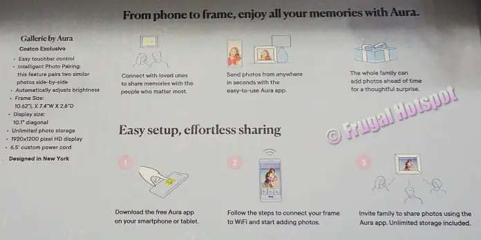 Aura Gallerie 10.1 Digital Picture Frame Description | Costco