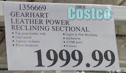 Costco Price | Gearhart Leather Power Reclining Sectional